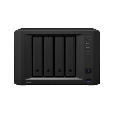 Synology DVA3221 Deep Learning 4-Bay NVR Network Video Recorder Enclosure