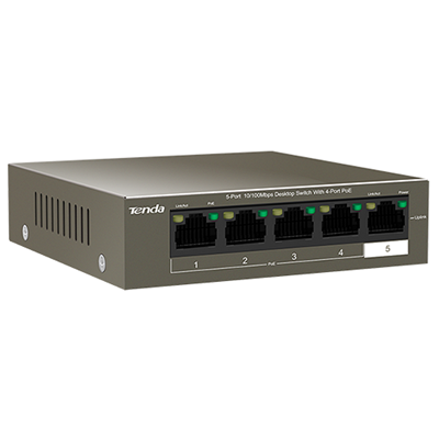 Tenda TEF1105P-4-38W 5-Port Unmanaged Desktop Fast Ethernet PoE Switch (35W)