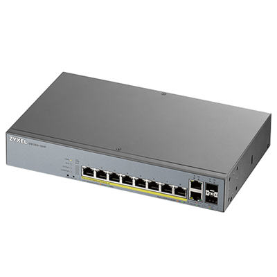 Zyxel GS1350-12HP 8-Port Smart Managed Gigabit PoE+ Switch w/ 2