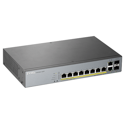 Zyxel GS1350-12HP 8-Port Smart Managed Gigabit PoE+ Switch w/ 2